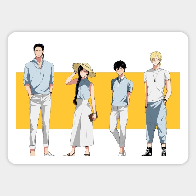 Banana Fish Summer Sticker by MykaAndSalmon